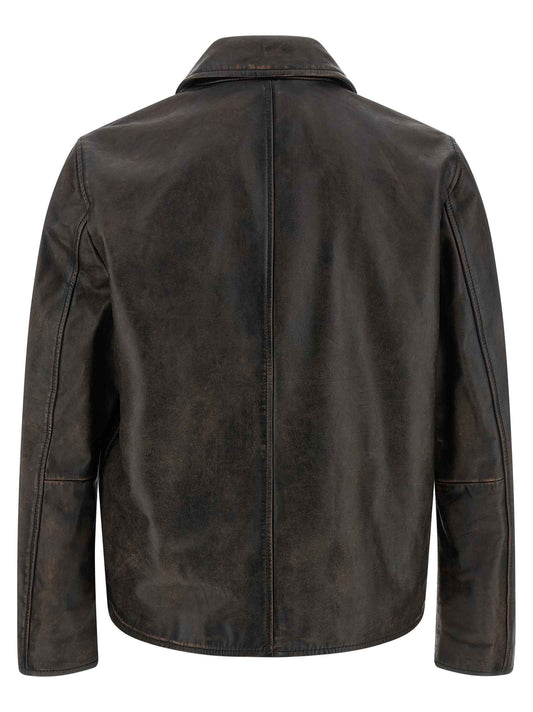 Brown Cowhide Leather Jacket