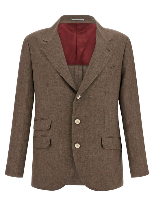 Brown Linen Blazer