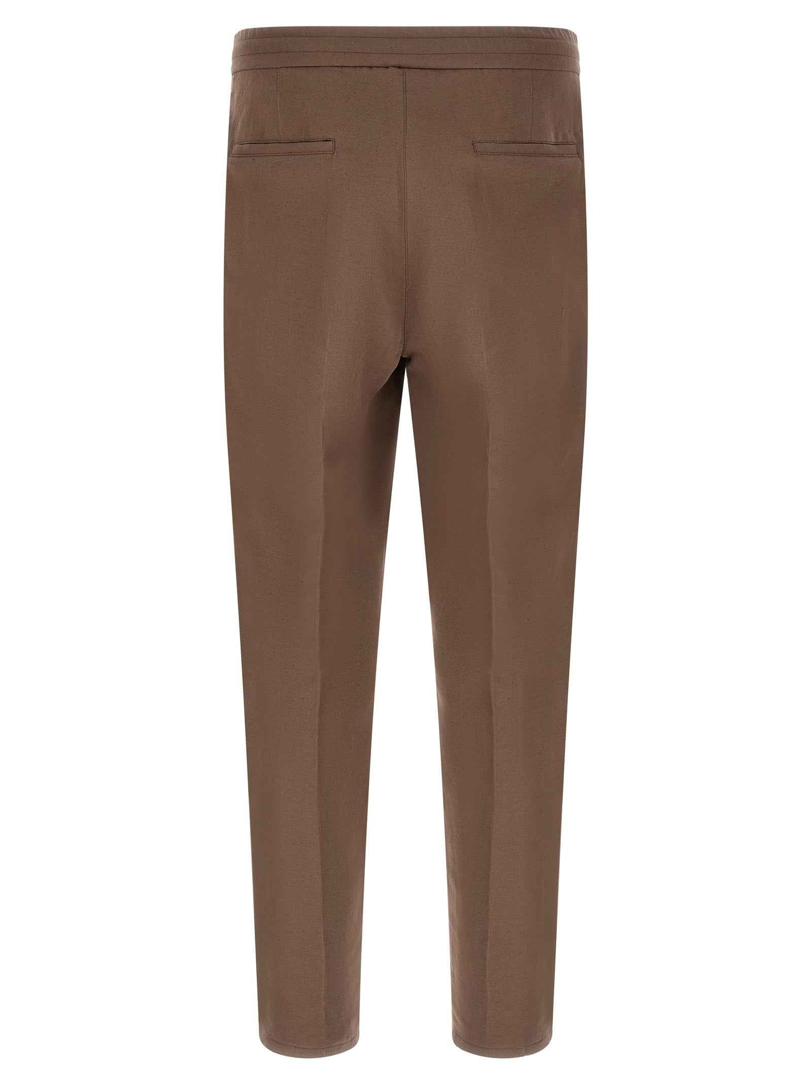 Brown Linen Casual Pants