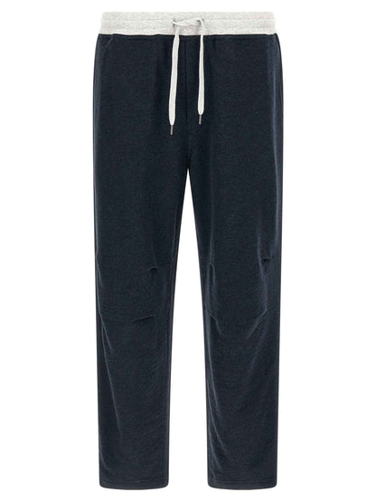 Blue Cotton Joggers (Workout Pants)