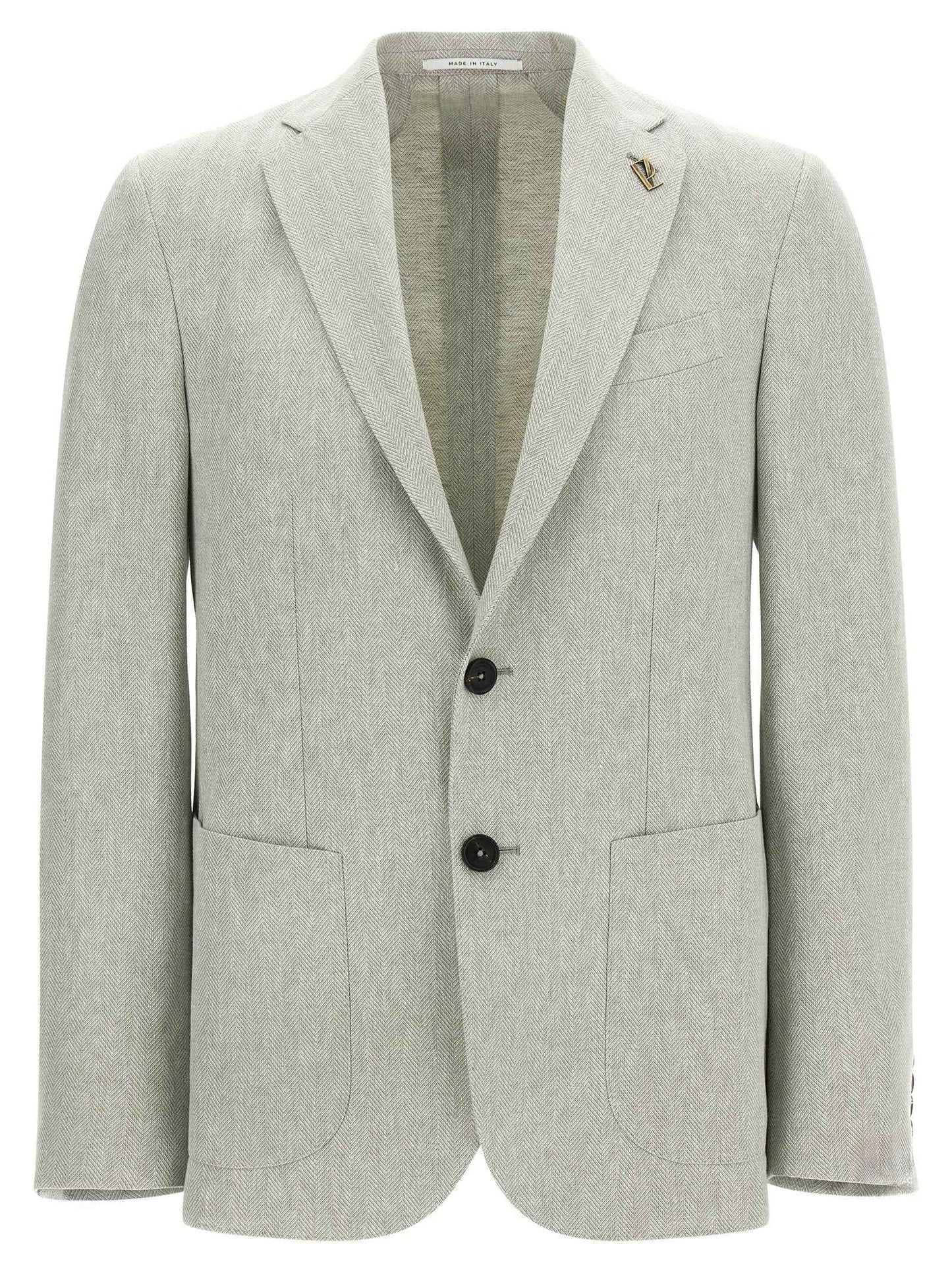 Bicolor Linen Blazer