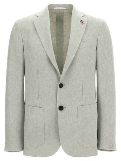 Bicolor Linen Blazer