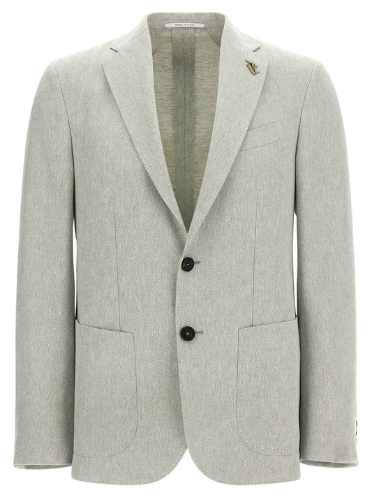 Bicolor Linen Blazer