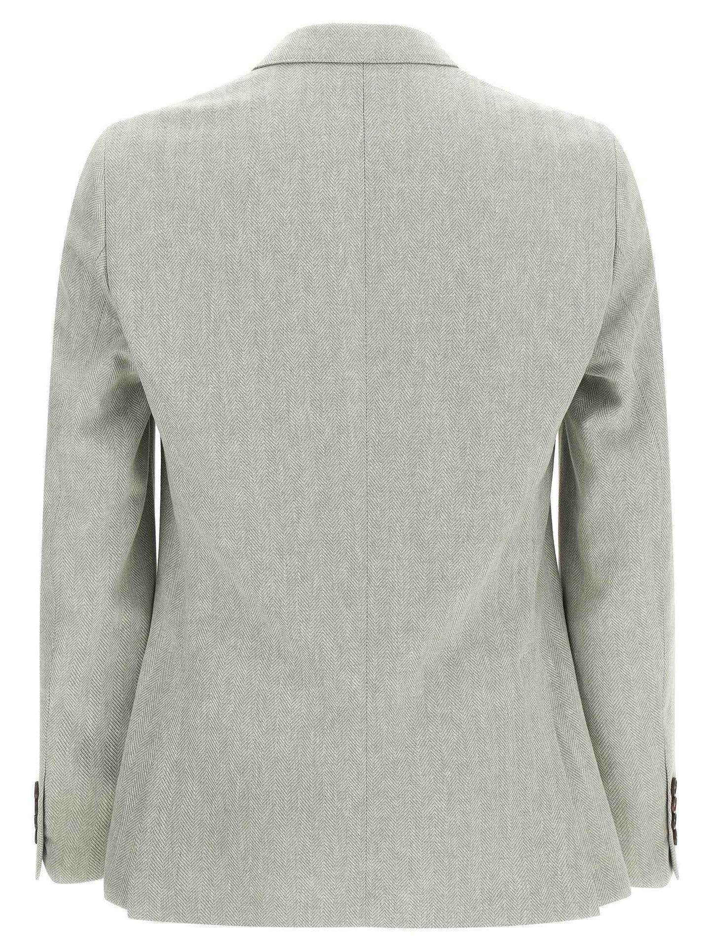 Bicolor Linen Blazer