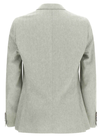 Bicolor Linen Blazer