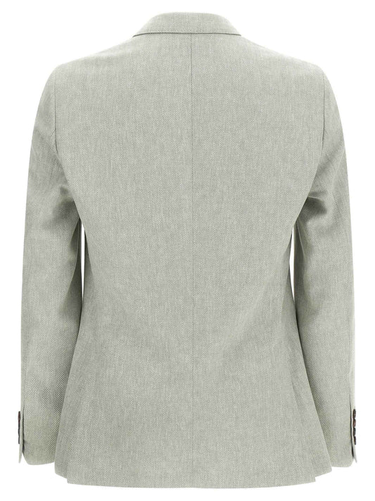 Bicolor Linen Blazer