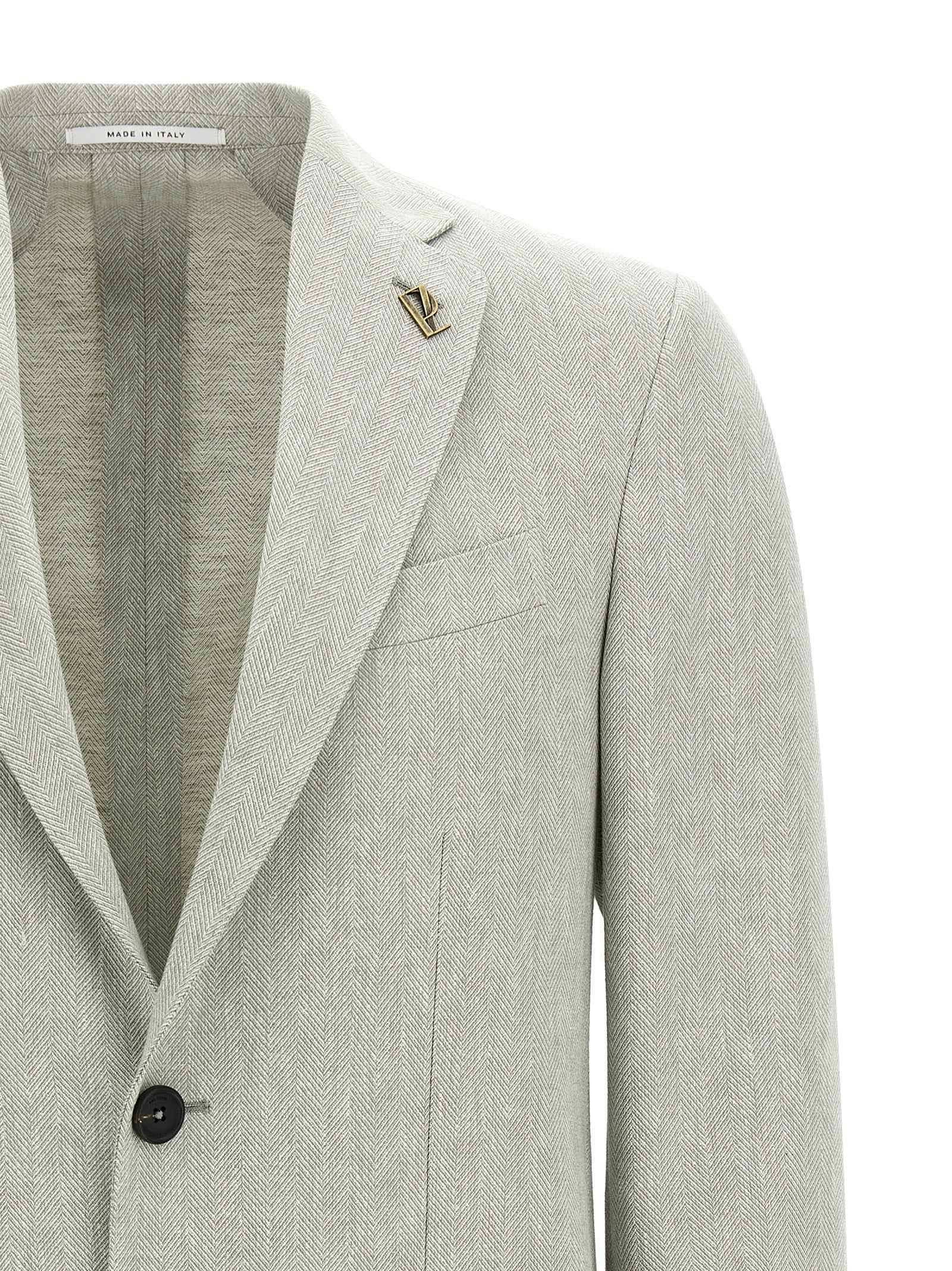 Bicolor Linen Blazer