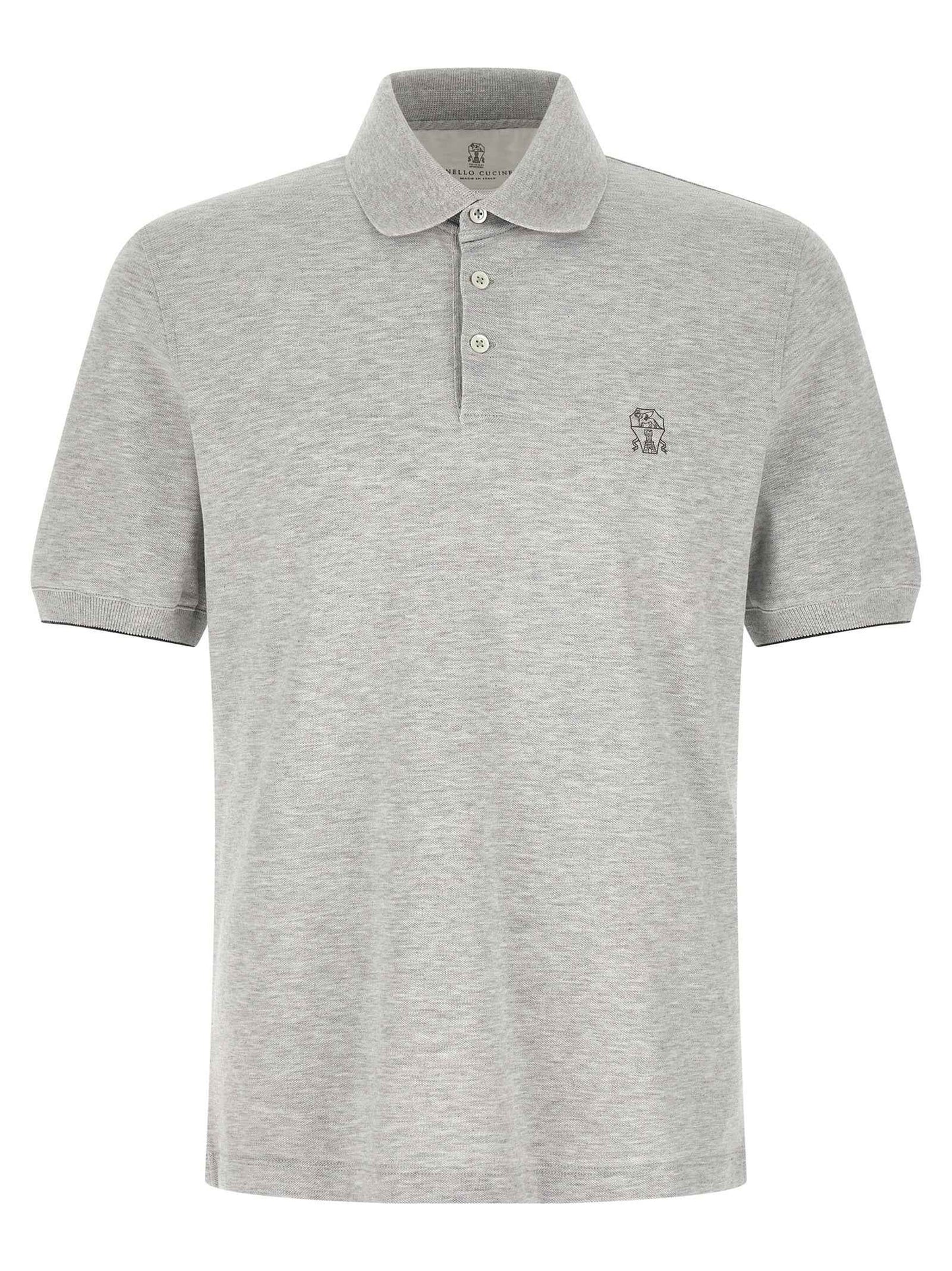 Gray Cotton Polo Shirt