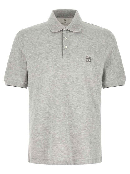 Gray Cotton Polo Shirt