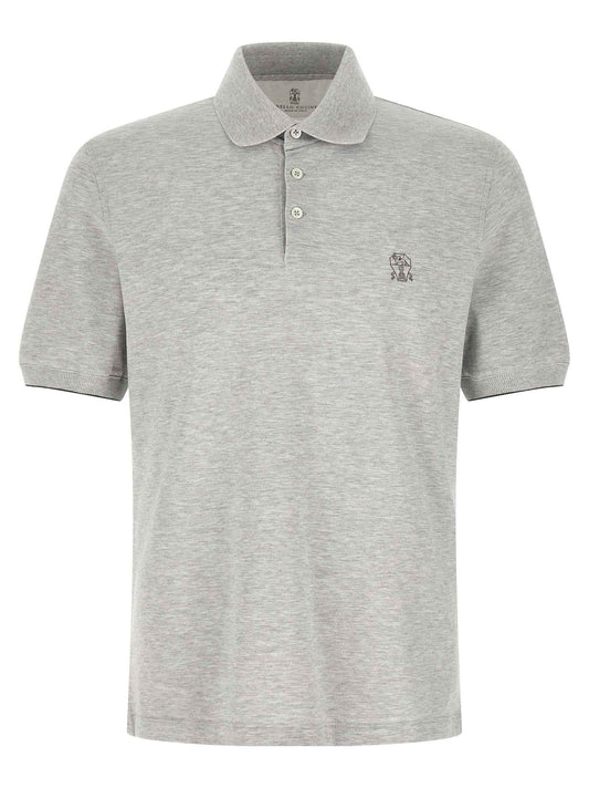 Gray Cotton Polo Shirt