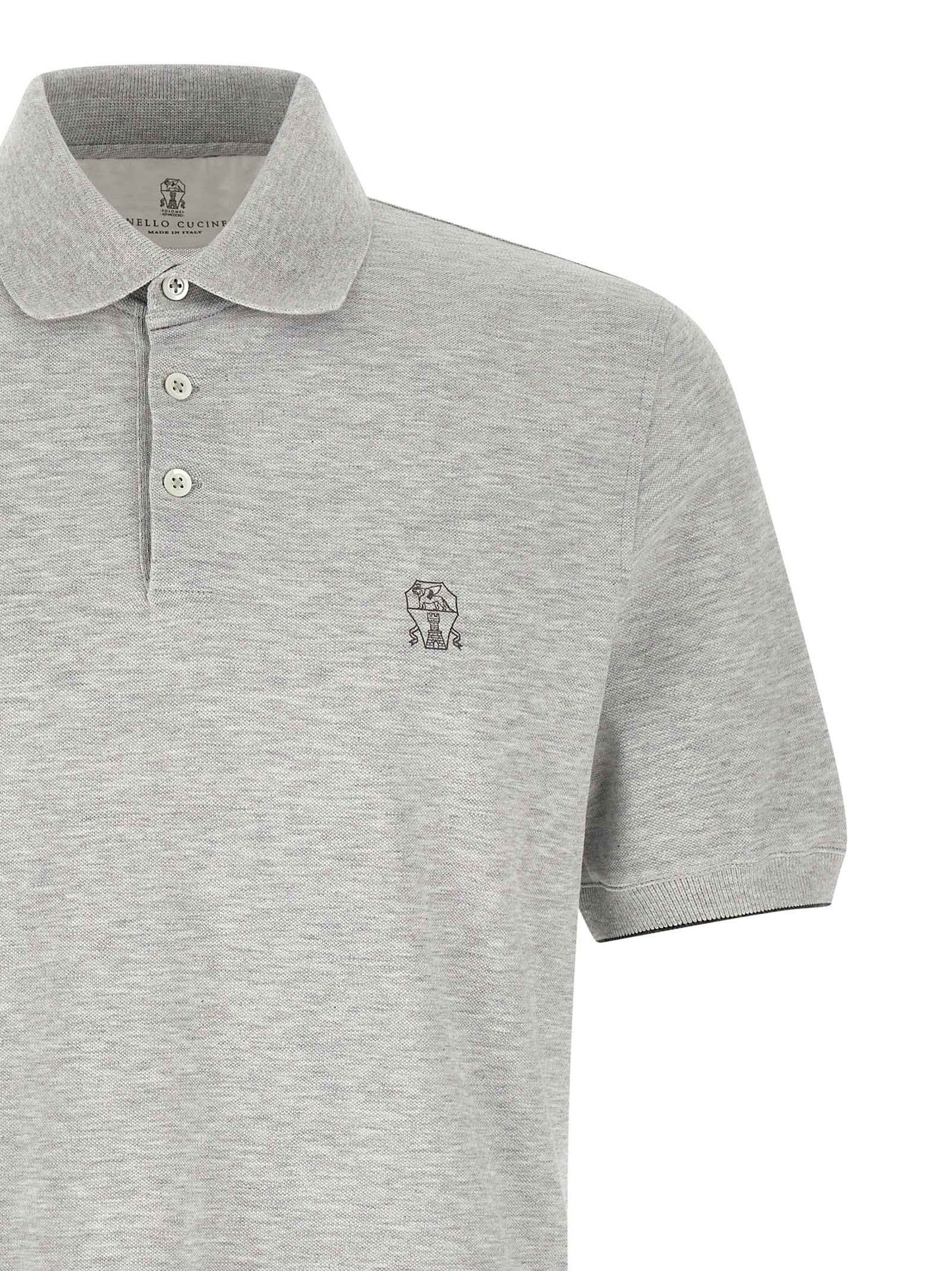 Gray Cotton Polo Shirt