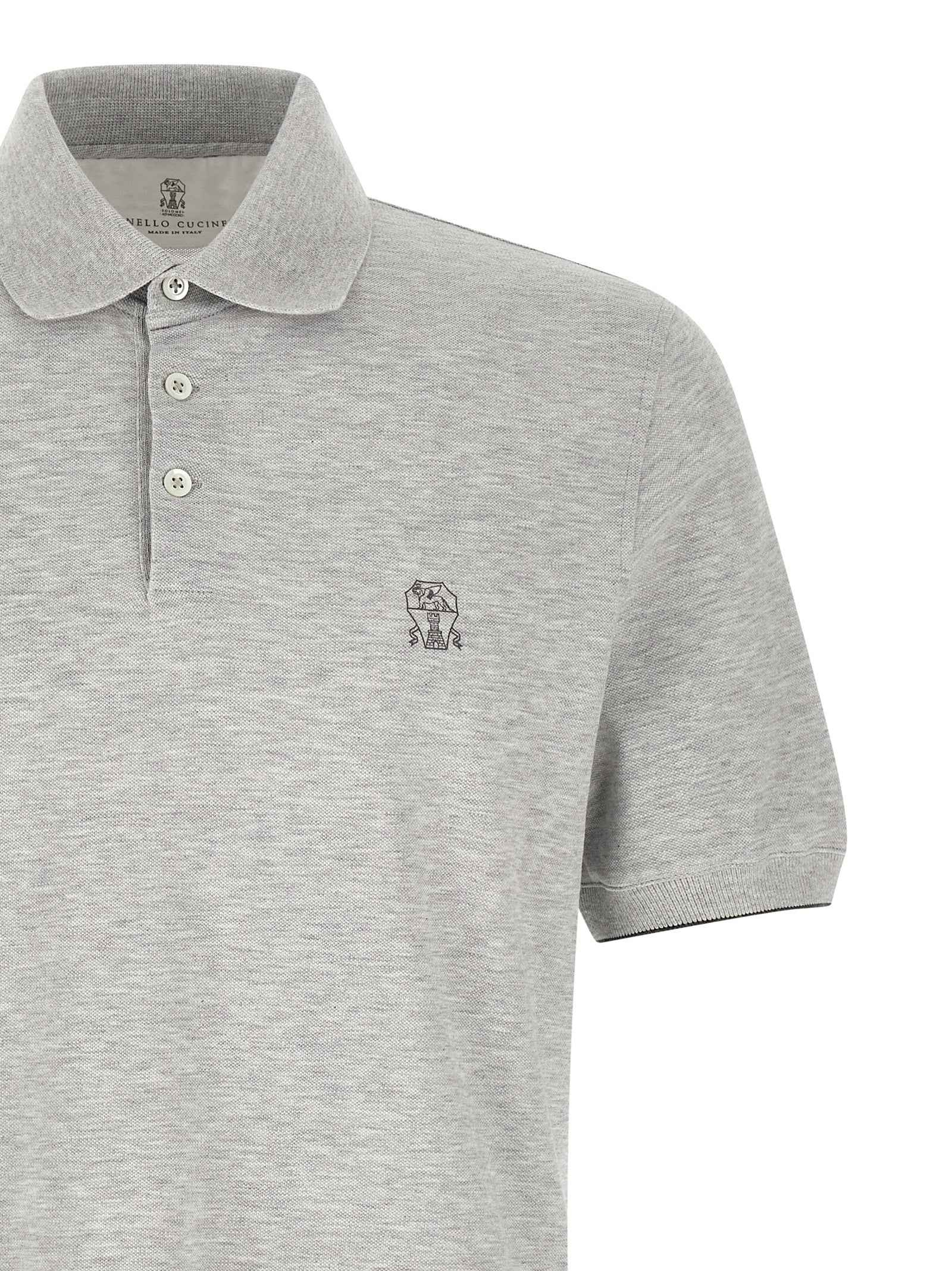Gray Cotton Polo Shirt