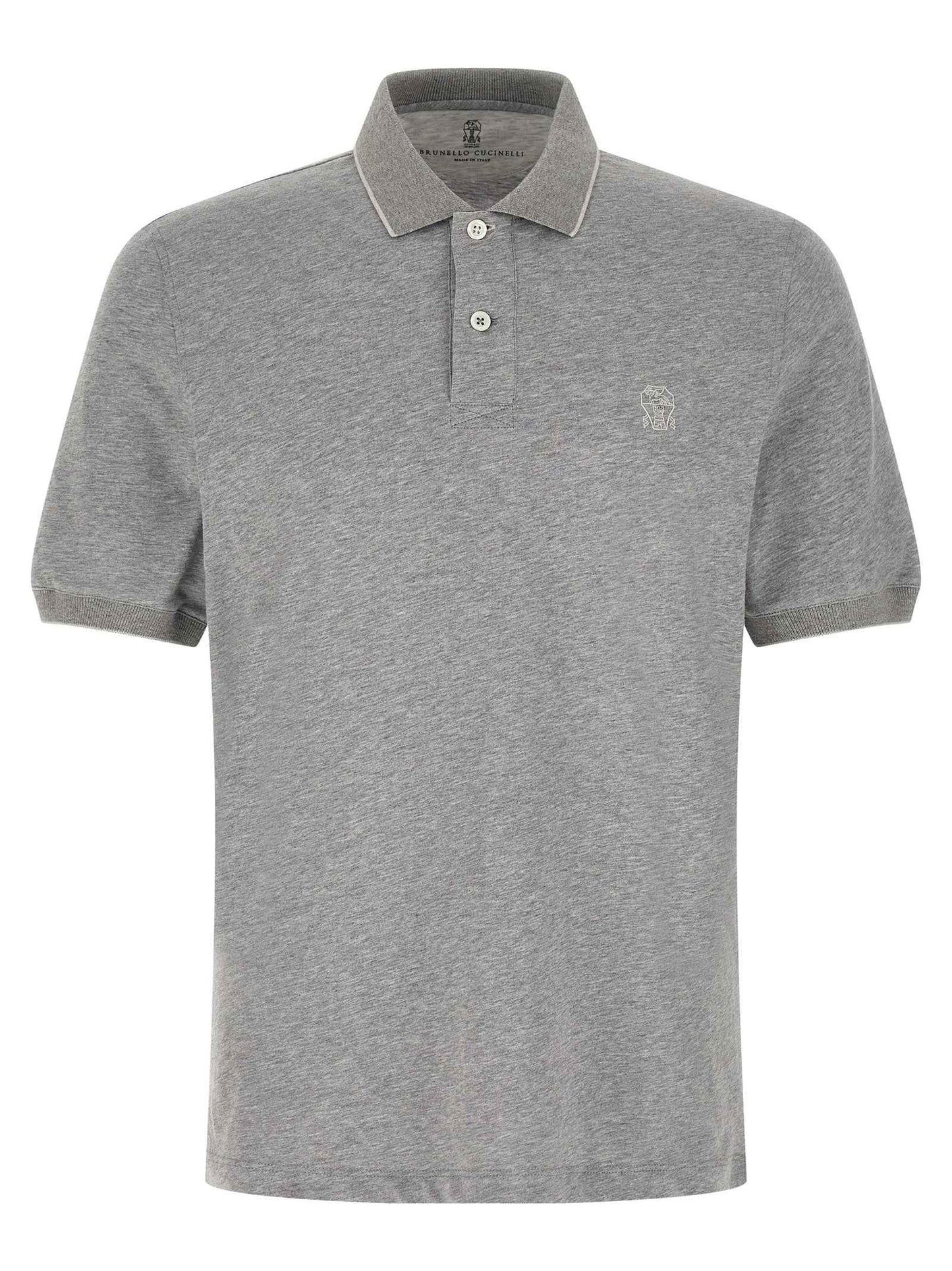 Gray Cotton Polo Shirt