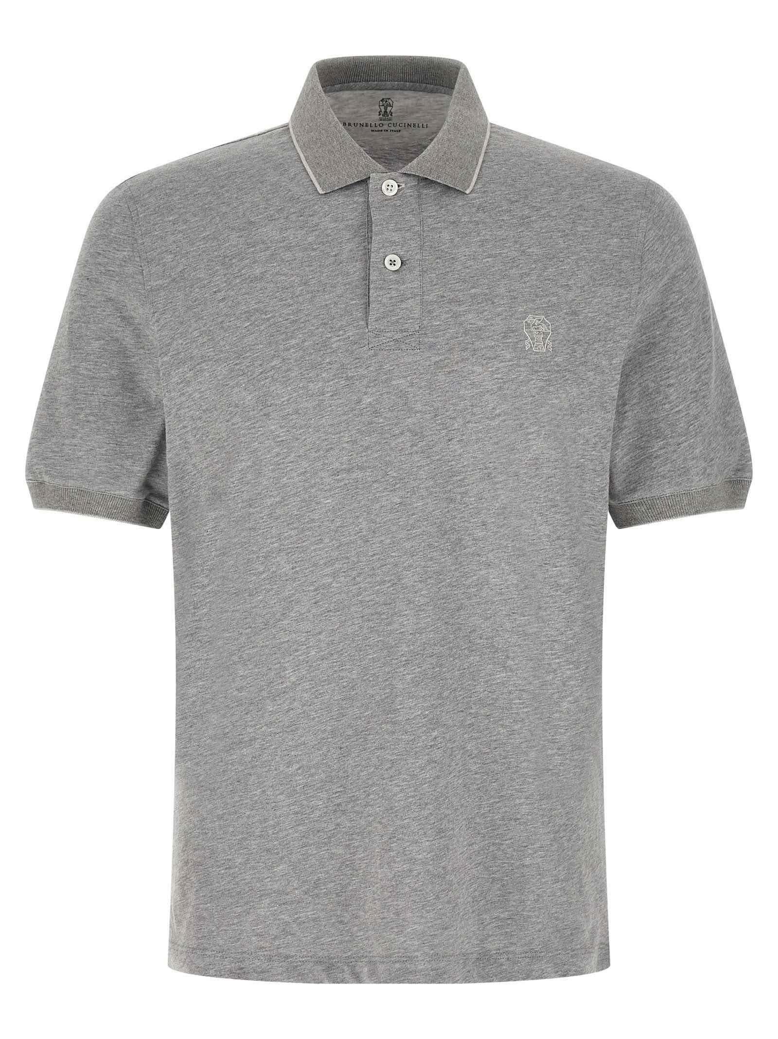 Gray Cotton Polo Shirt