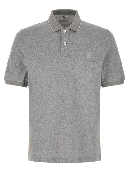Gray Cotton Polo Shirt