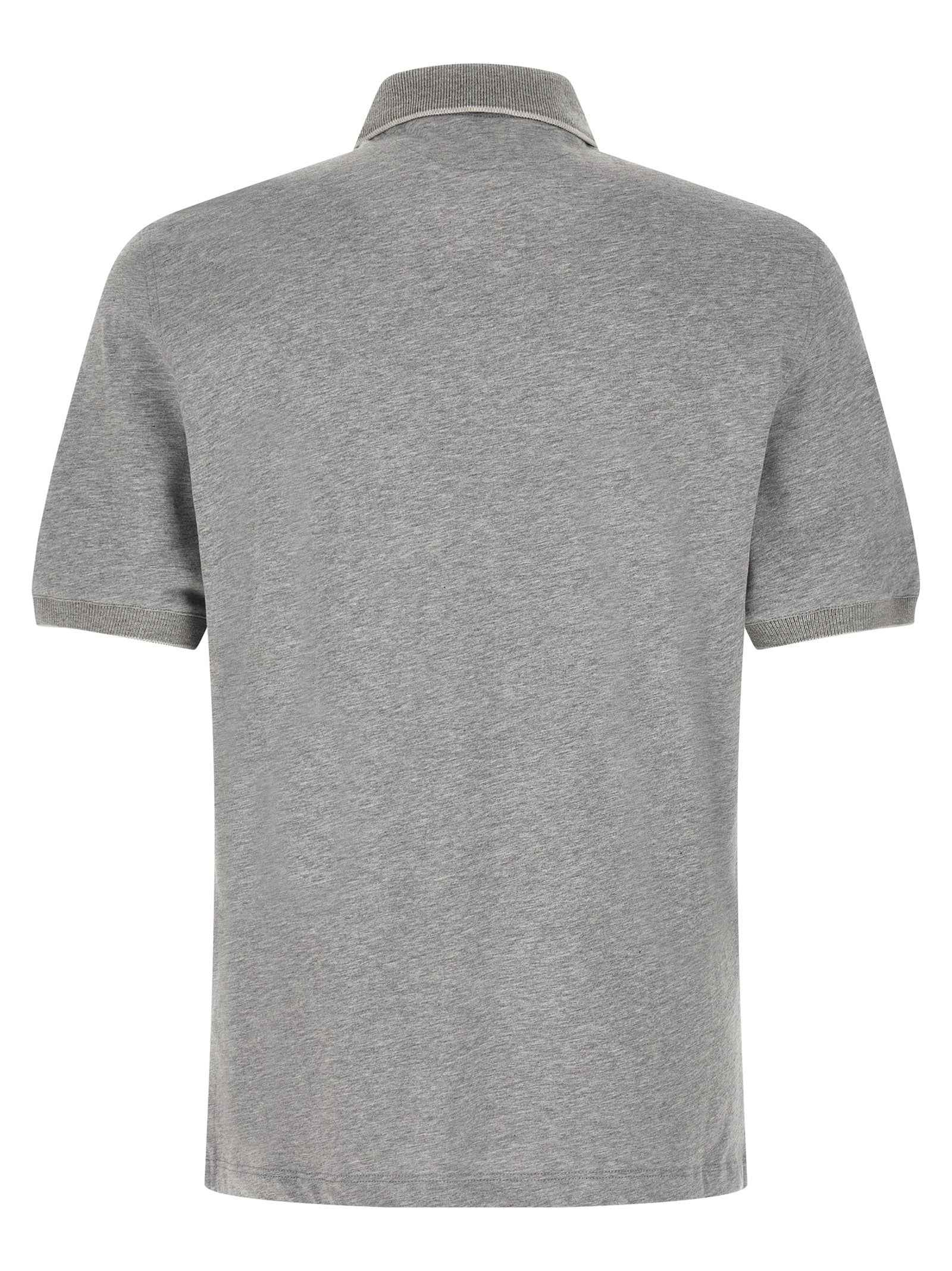 Gray Cotton Polo Shirt