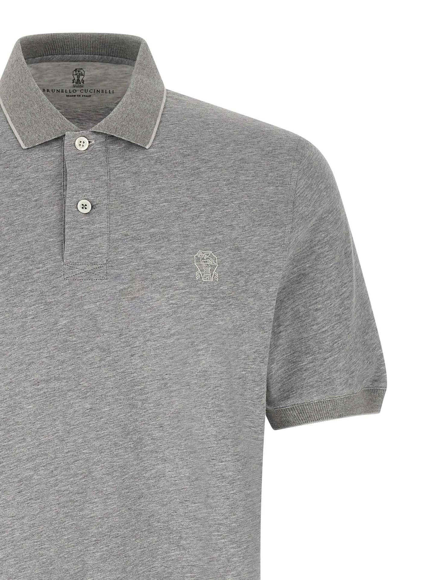 Gray Cotton Polo Shirt
