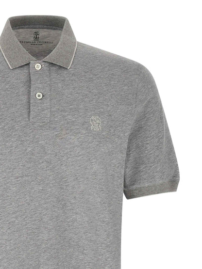 Gray Cotton Polo Shirt