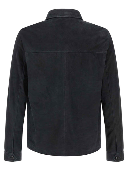 Blue Leather Leather Jacket
