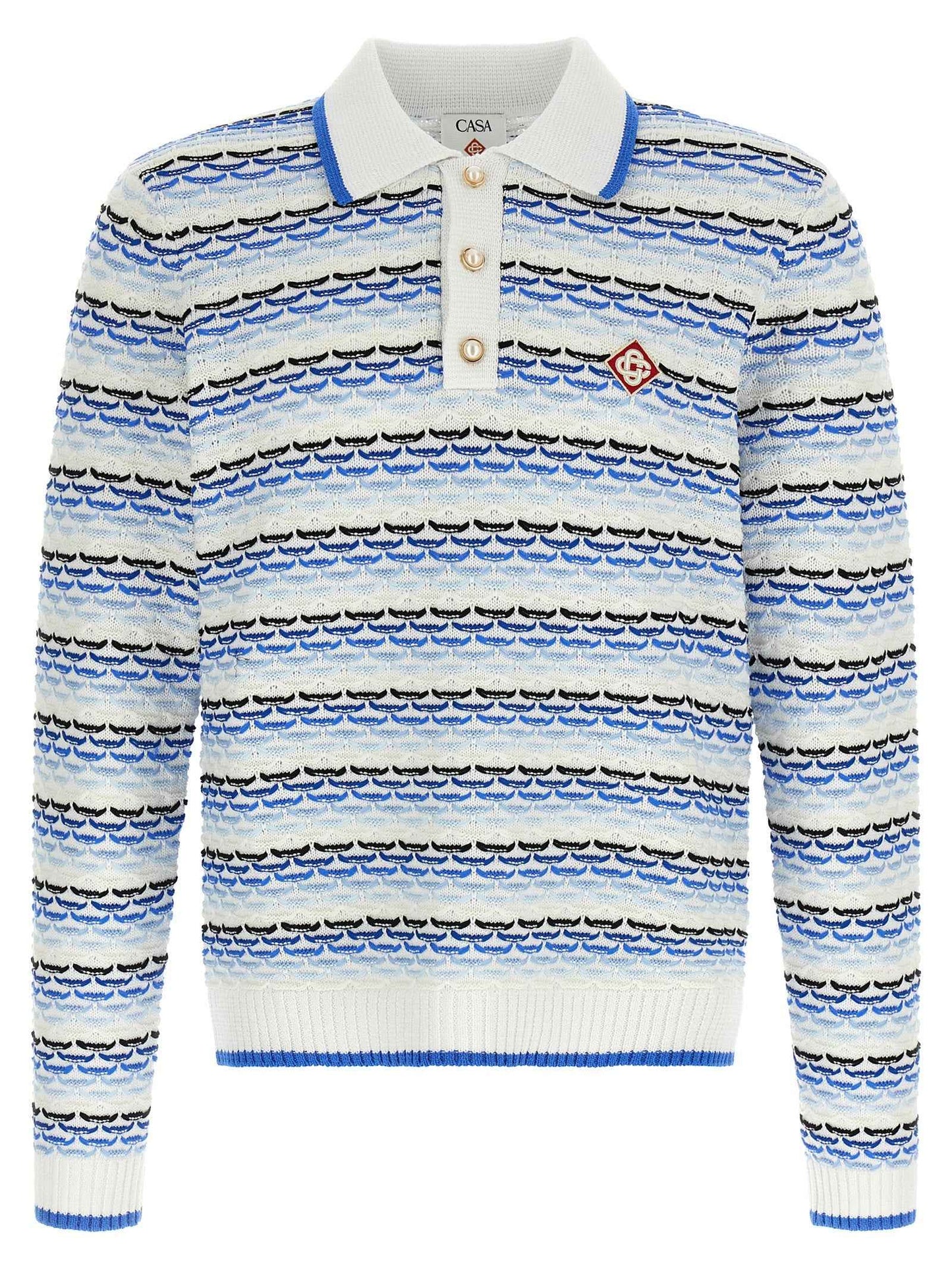 Blue Cotton Polo Shirt