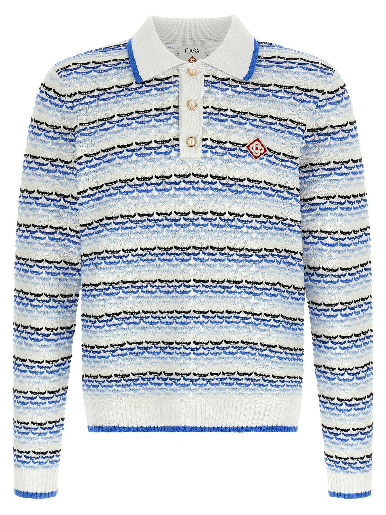 Blue Cotton Polo Shirt