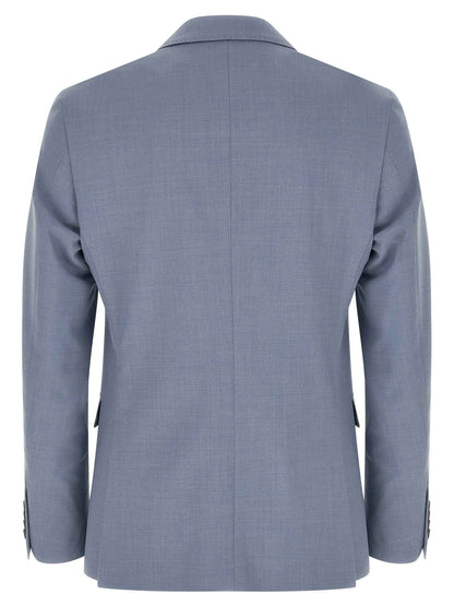 Blue Polyester Two-Piece Suit
