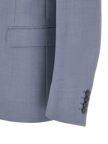 Blue Polyester Two-Piece Suit