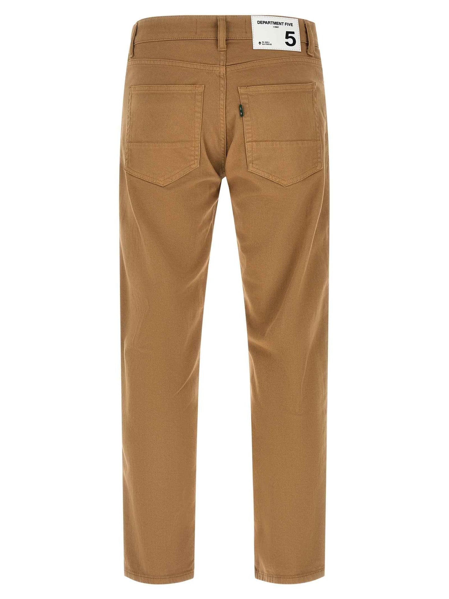 Beige Cotton Straight-Leg Jeans
