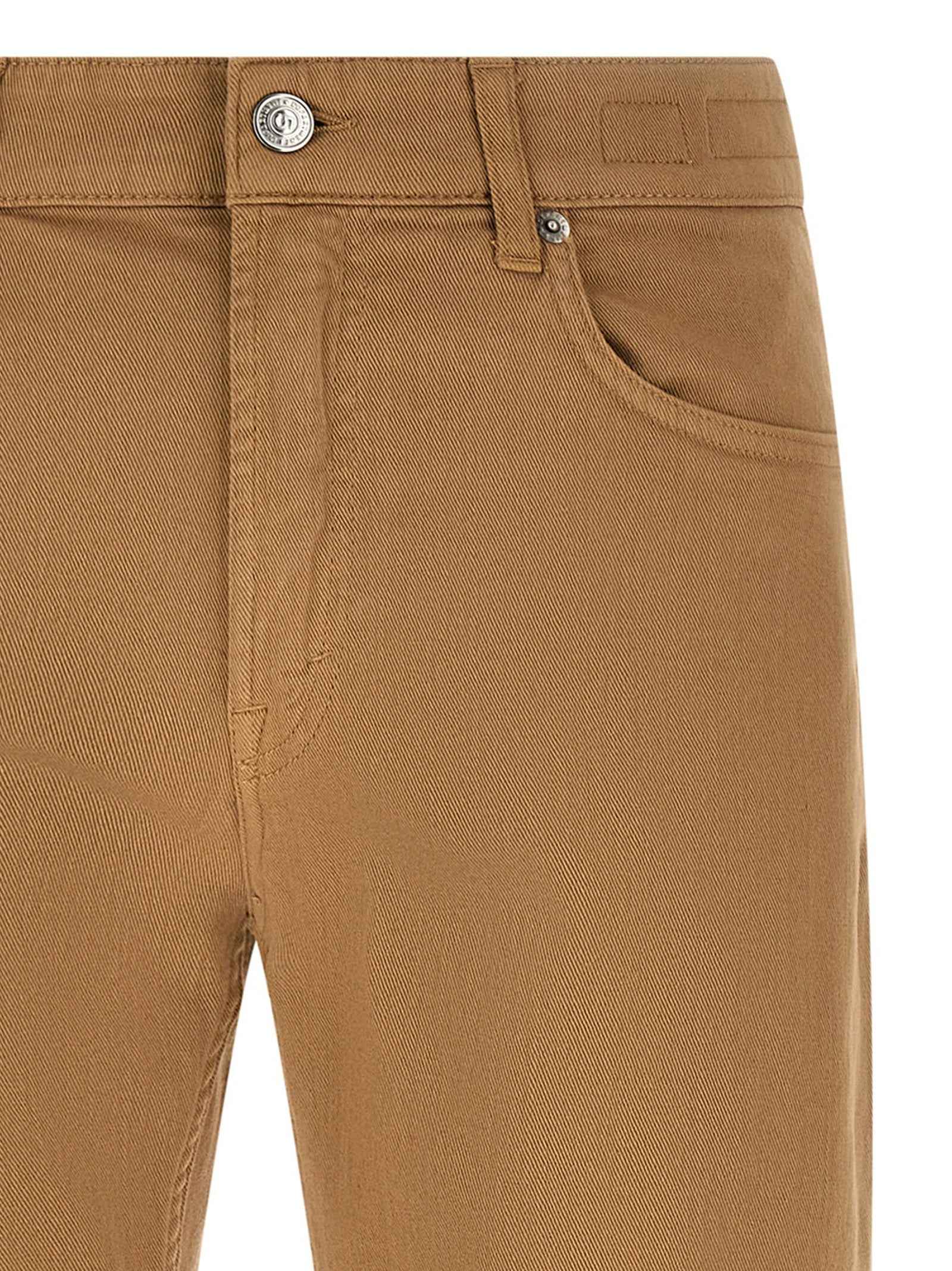 Beige Cotton Straight-Leg Jeans