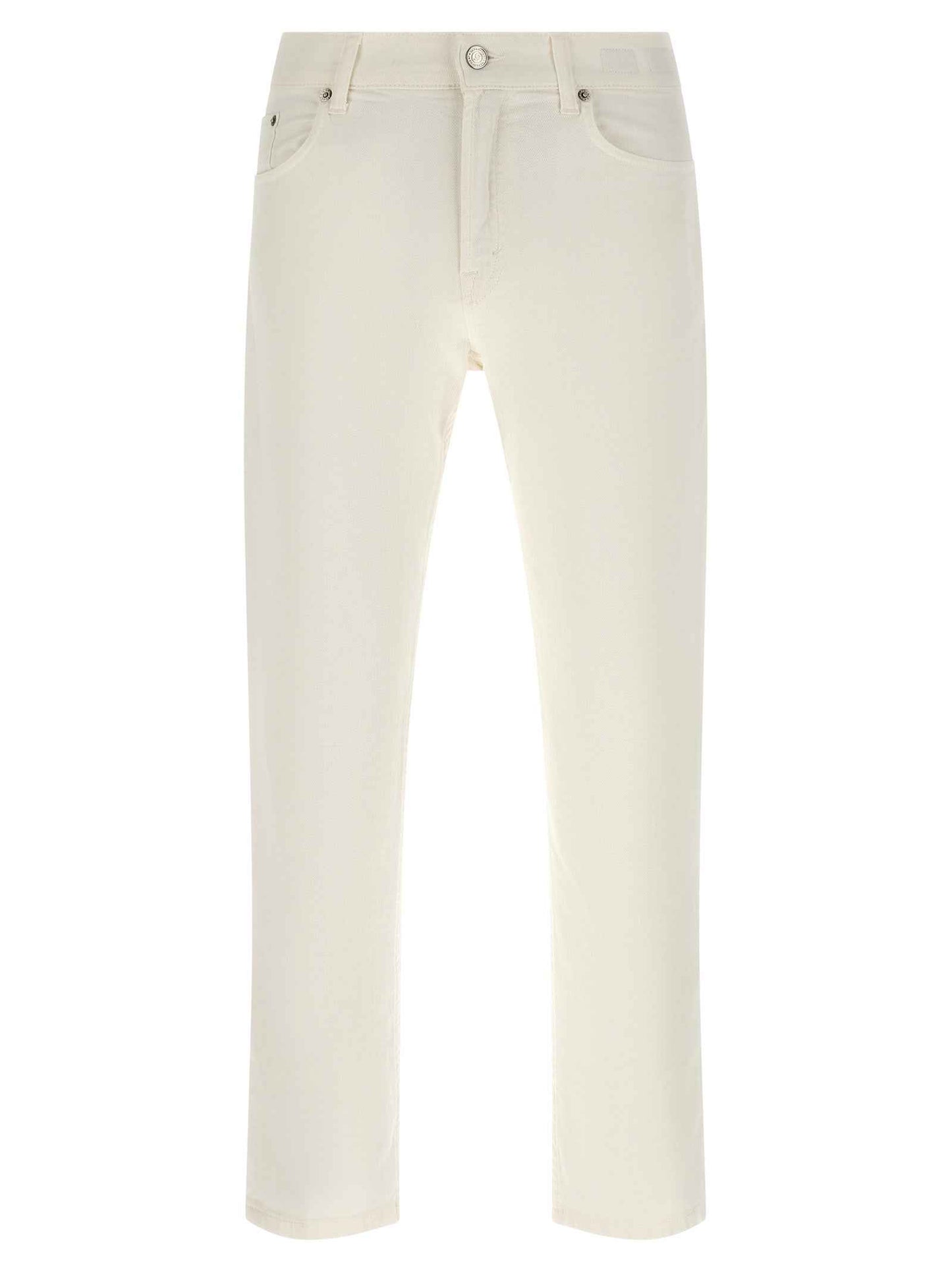 White Cotton Straight-Leg Jeans