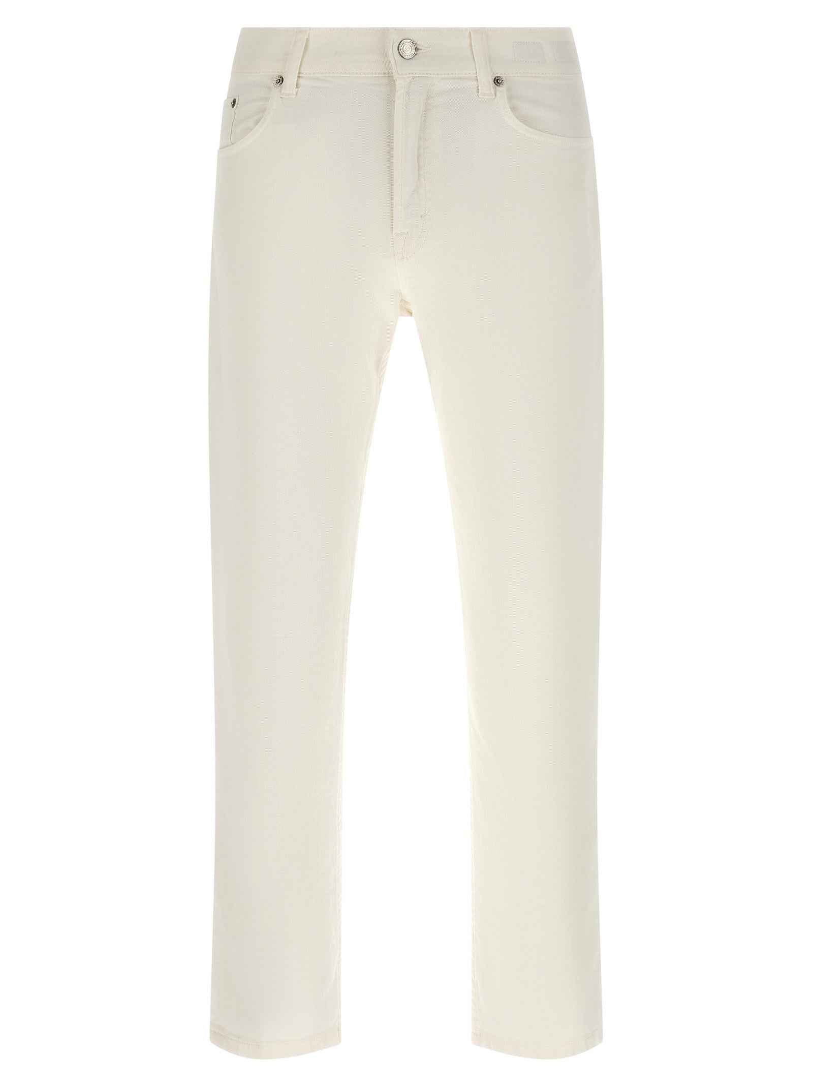 White Cotton Straight-Leg Jeans