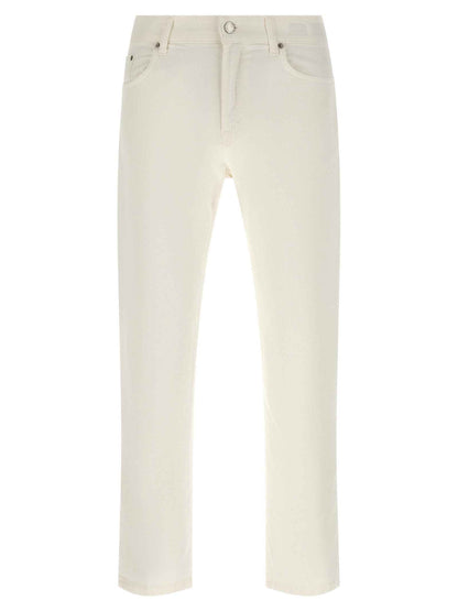 White Cotton Straight-Leg Jeans