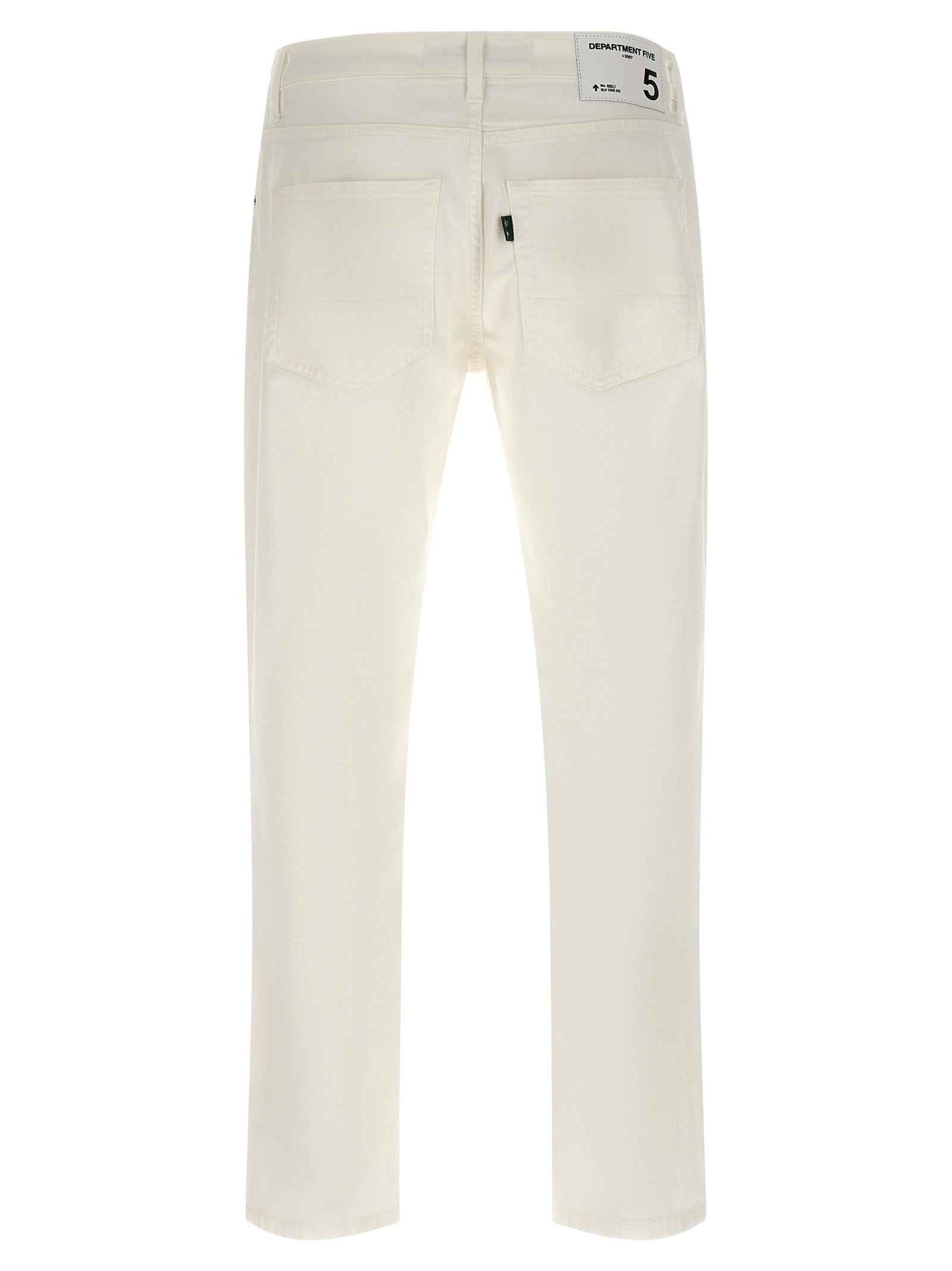 White Cotton Straight-Leg Jeans