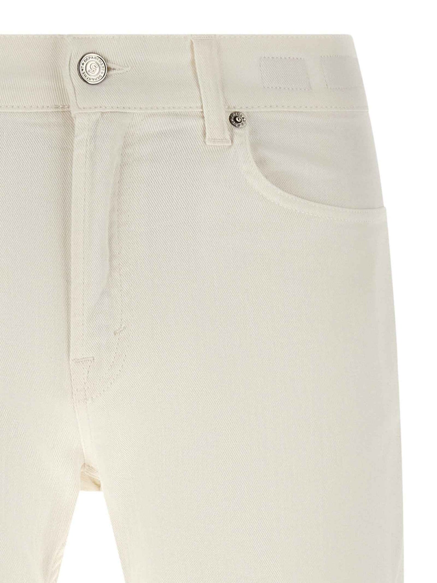 White Cotton Straight-Leg Jeans