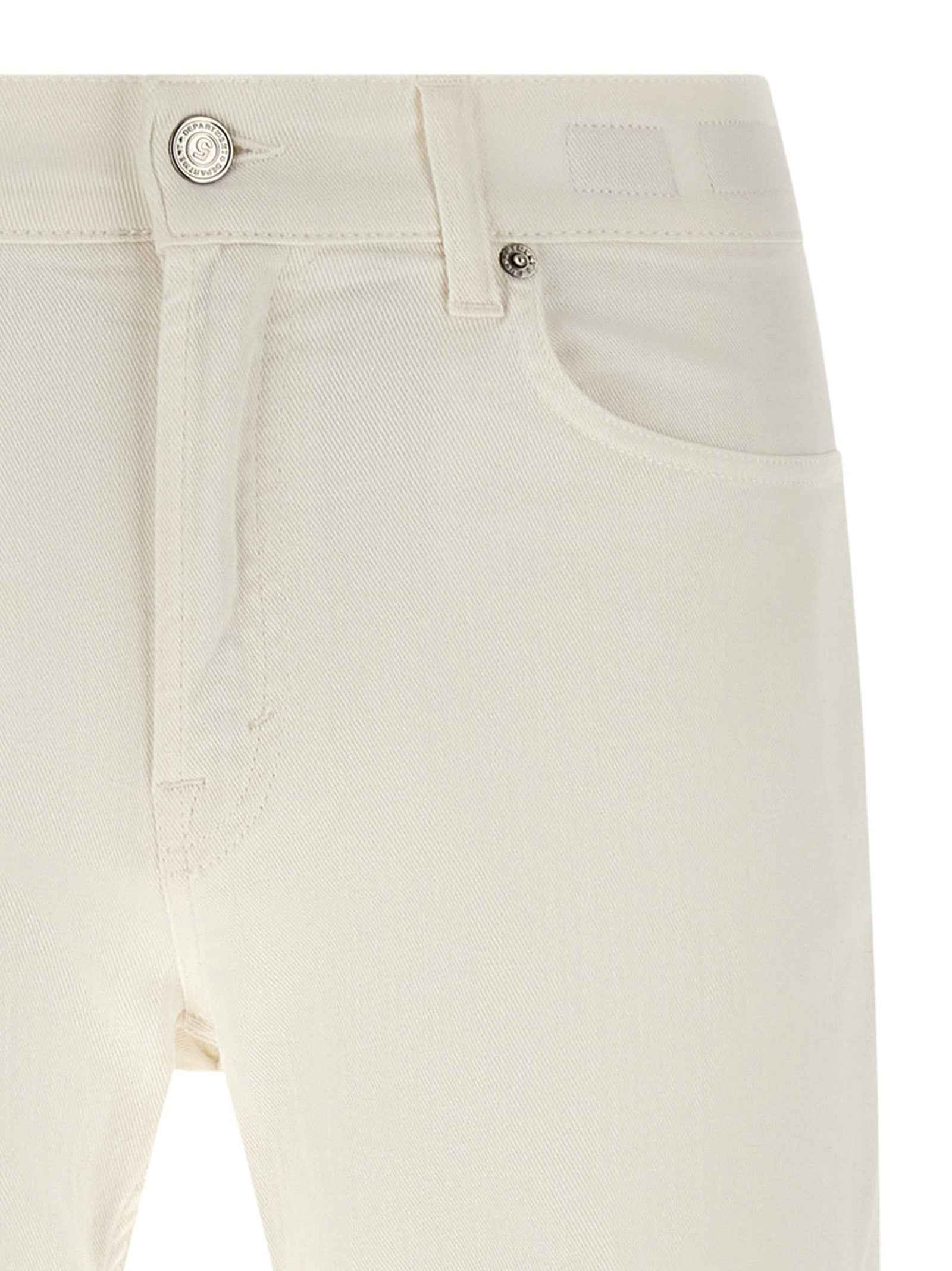 White Cotton Straight-Leg Jeans