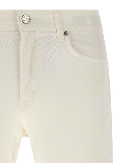 White Cotton Straight-Leg Jeans