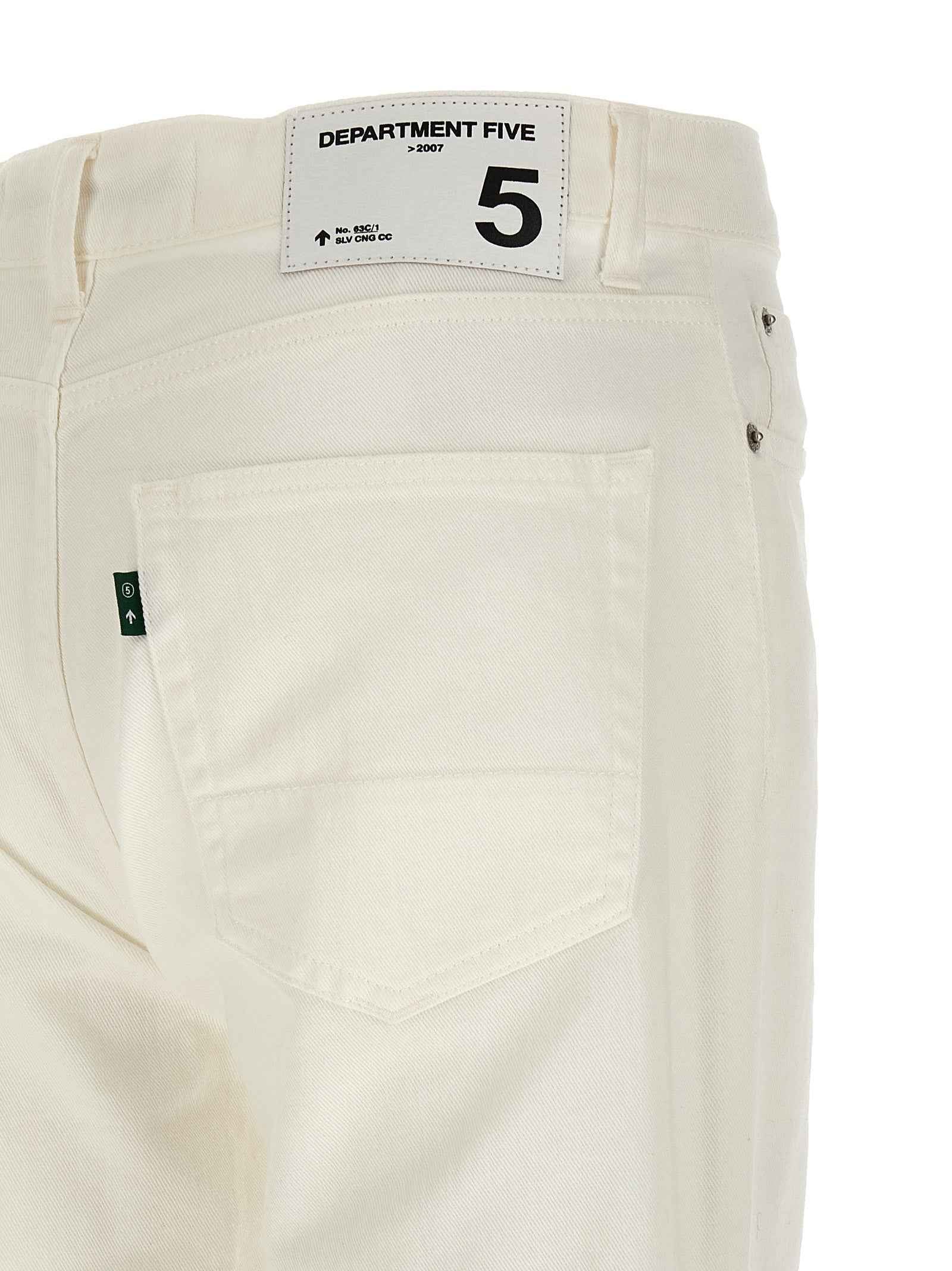 White Cotton Straight-Leg Jeans