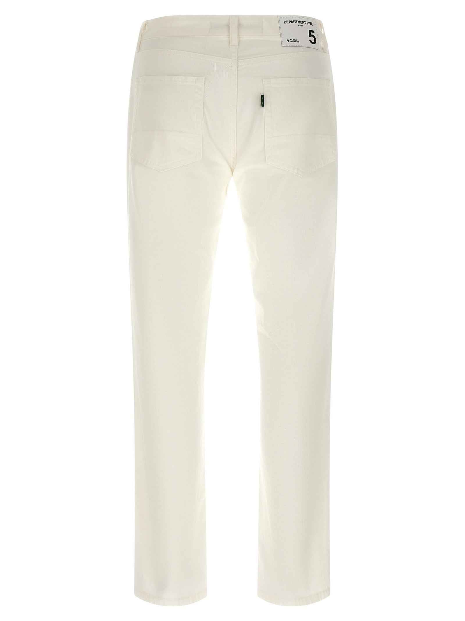 White Cotton Straight-Leg Jeans