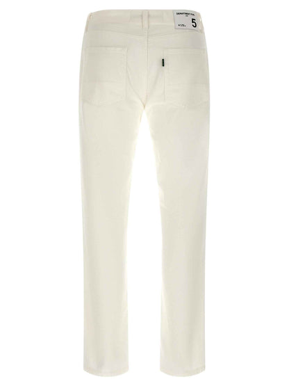 White Cotton Straight-Leg Jeans