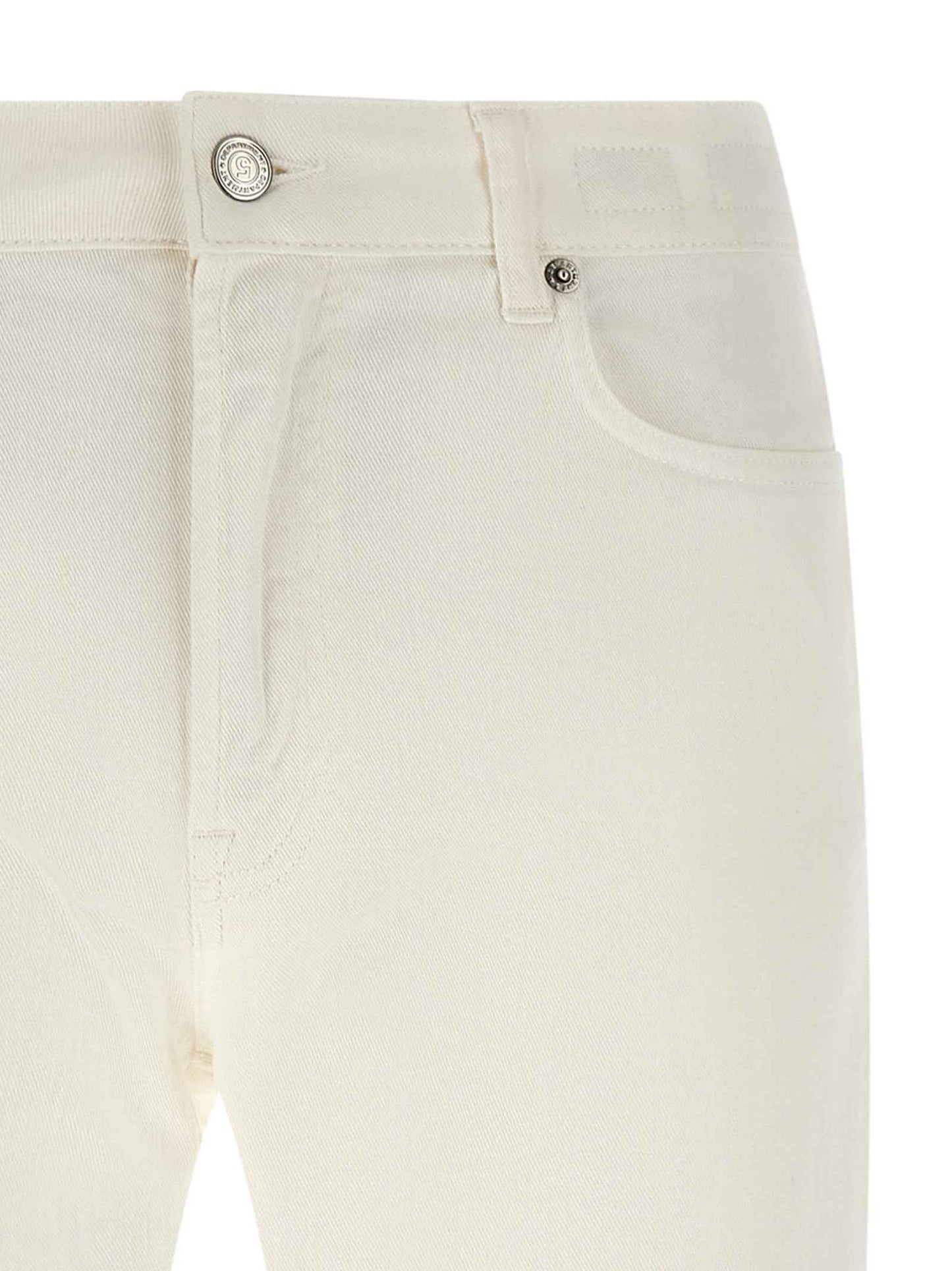 White Cotton Straight-Leg Jeans