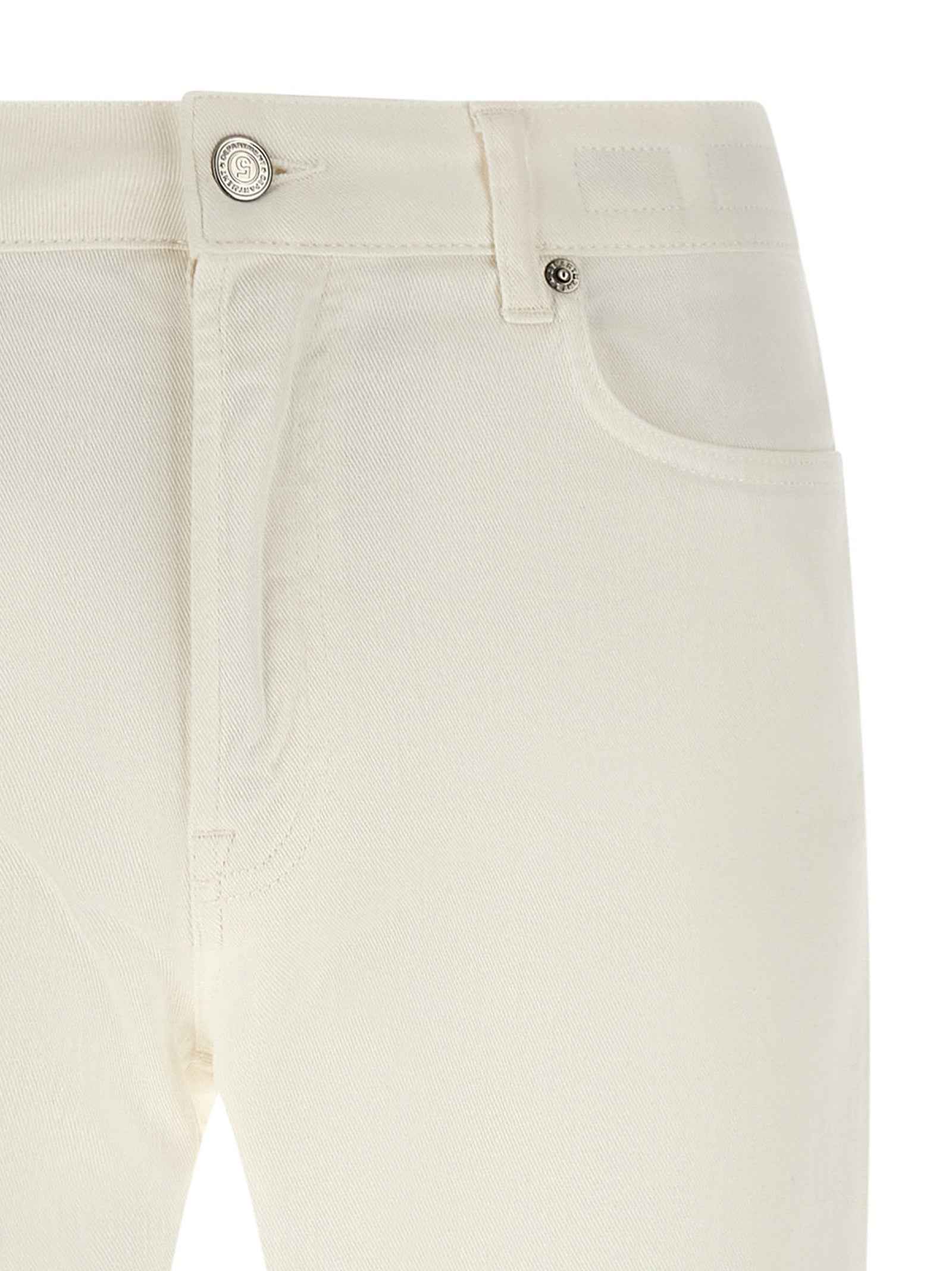 White Cotton Straight-Leg Jeans