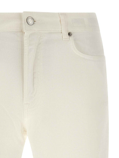 White Cotton Straight-Leg Jeans