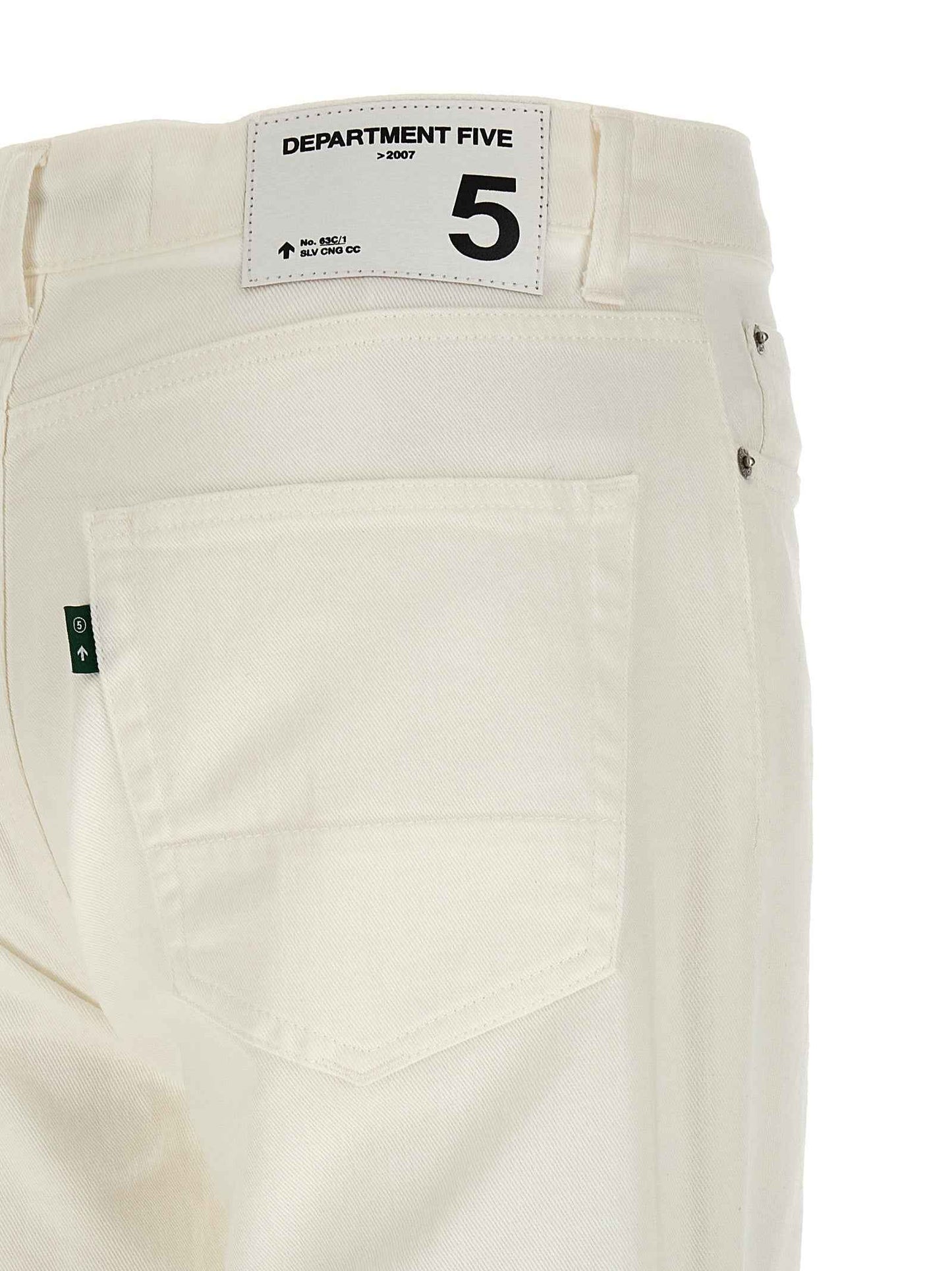 White Cotton Straight-Leg Jeans