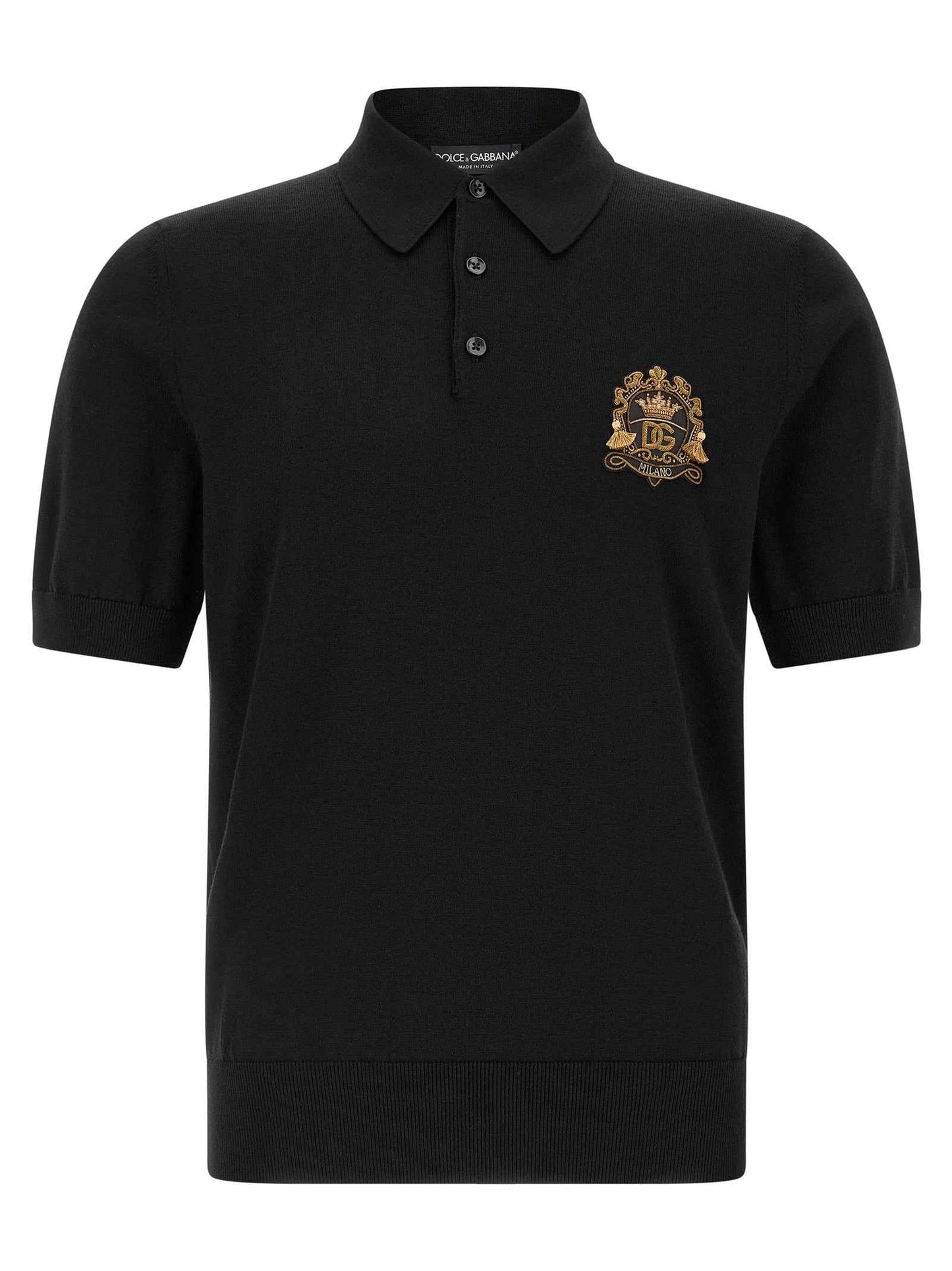 Black Virgin Wool Polo Shirt