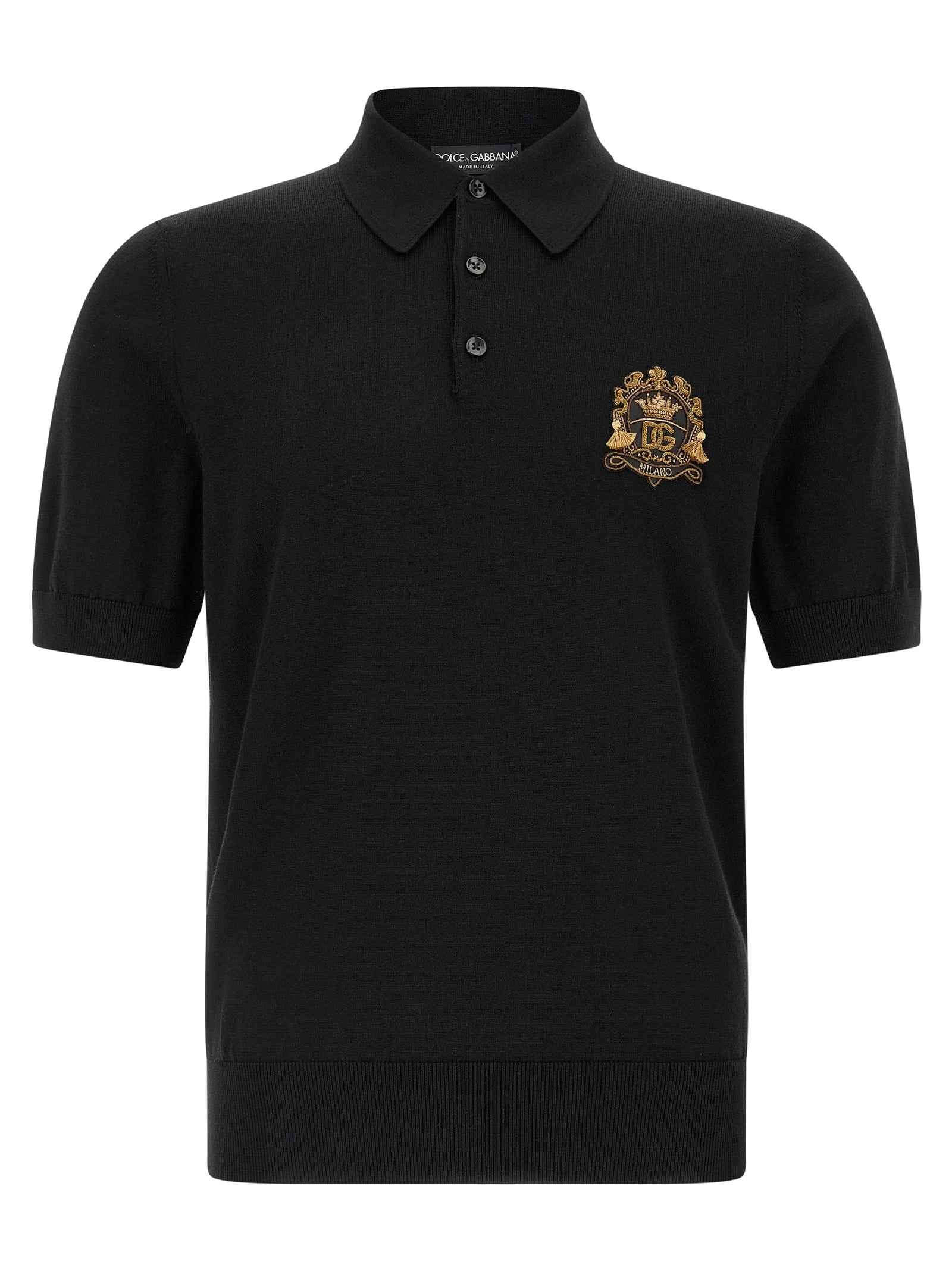 Black Virgin Wool Polo Shirt
