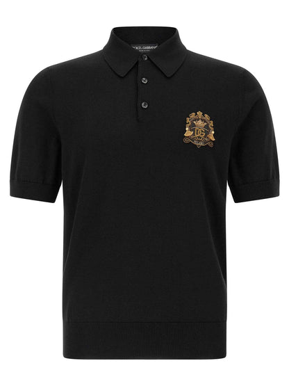 Black Virgin Wool Polo Shirt