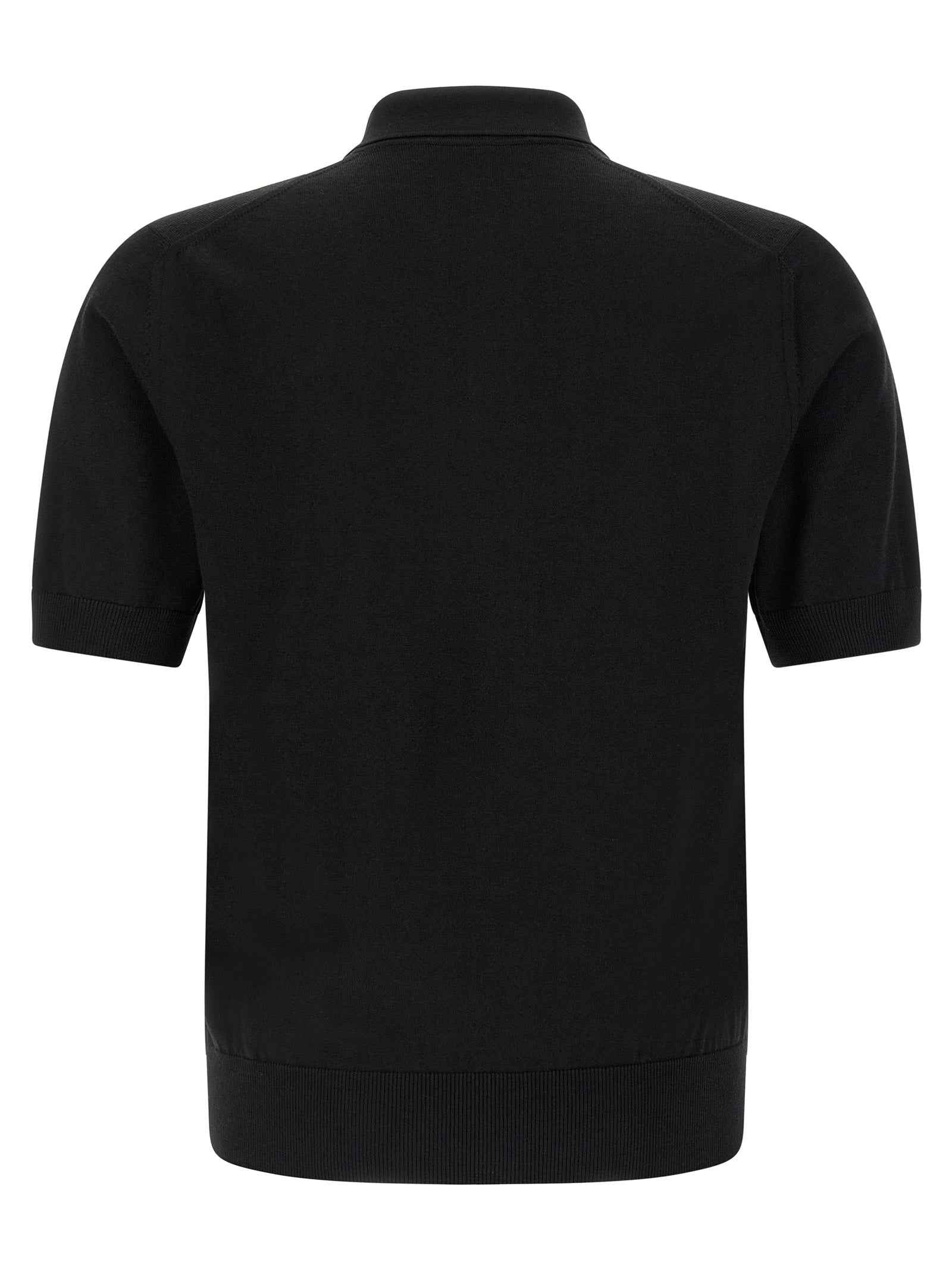 Black Virgin Wool Polo Shirt