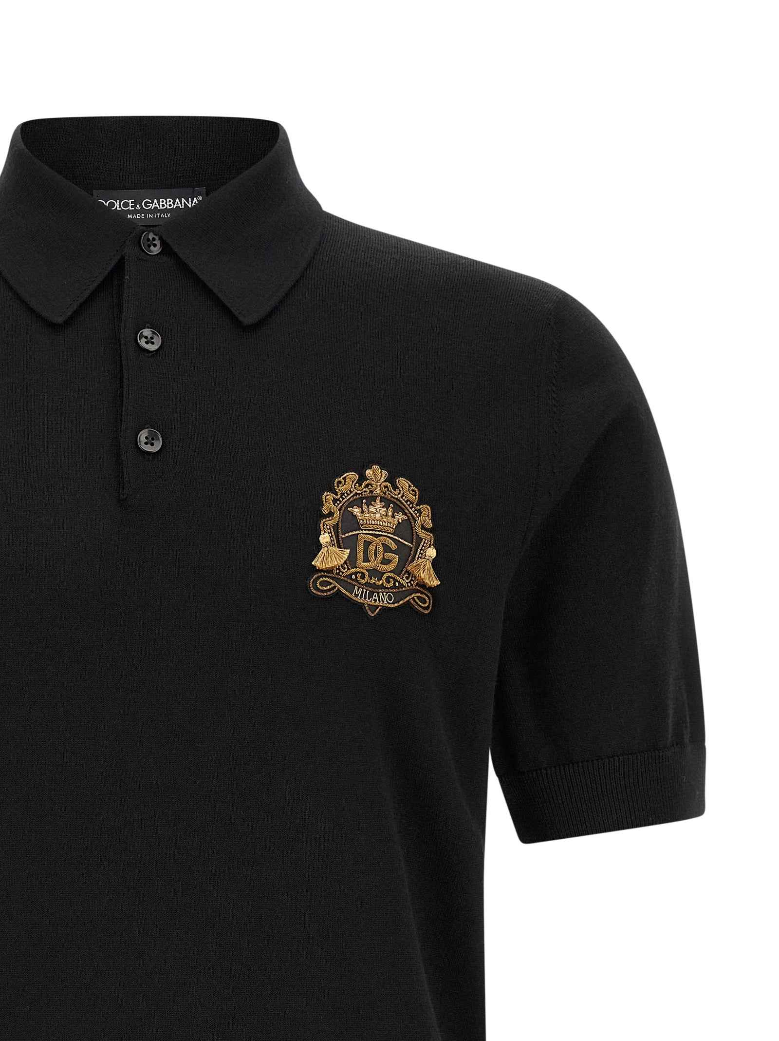 Black Virgin Wool Polo Shirt