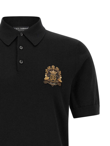 Black Virgin Wool Polo Shirt