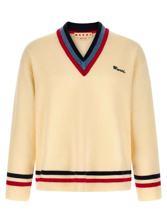 Beige Virgin Wool Cardigan